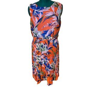 ILE New York Pleated Floral Dress Size 14